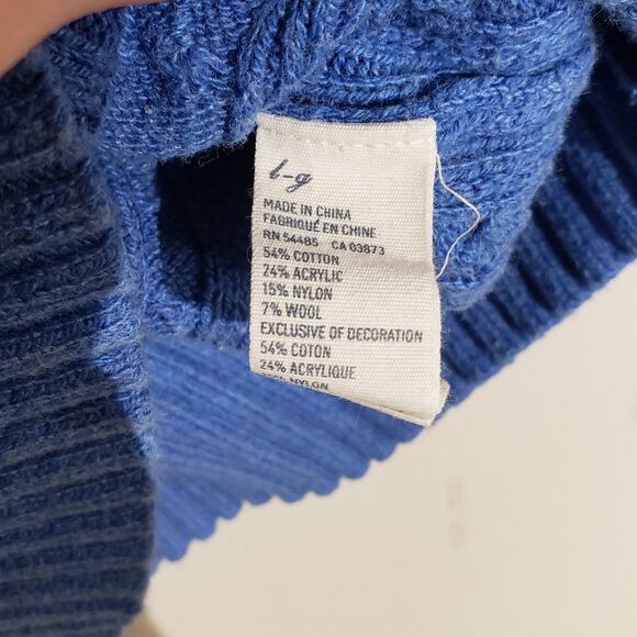 American Eagle Outfitters Sweater Womens S Y2K Cable Knit V Neck Vintage Blue - Picture 5 of 7